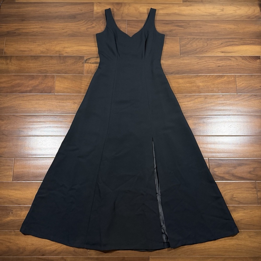 Vintage Laura Ashley Women's Size US 8 Black‎ Sleeveless V Neck Maxi Dress